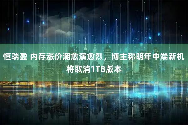 恒瑞盈 内存涨价潮愈演愈烈，博主称明年中端新机将取消1TB版本